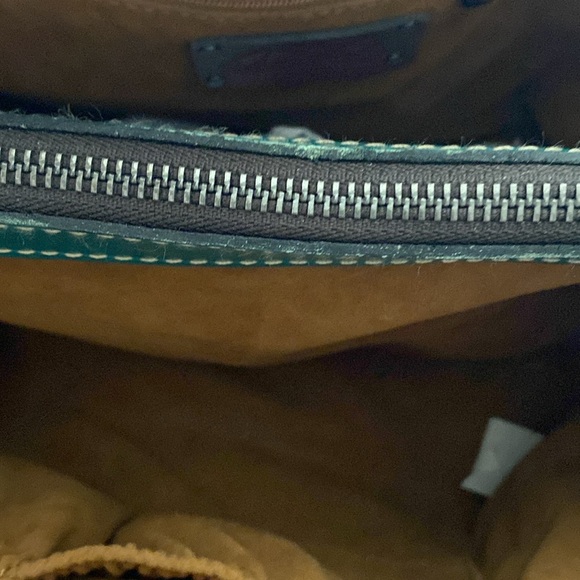 Patrica Nash never used has 2 sides with zipper compartment Teal straw bag - Picture 5 of 9